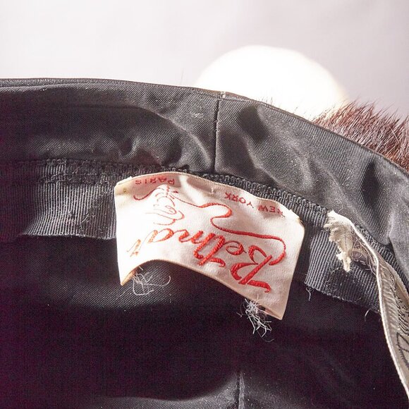 1960s Dark Brown Fur and Leather Hat - Picture 8 of 12